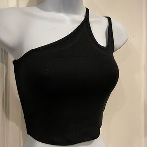 2 for $12! Black One-Shoulder Top with bonus tank!